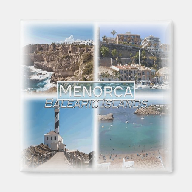 Imán ES0138 Europa, España, Islas Baleares, Menorca, (Frente)