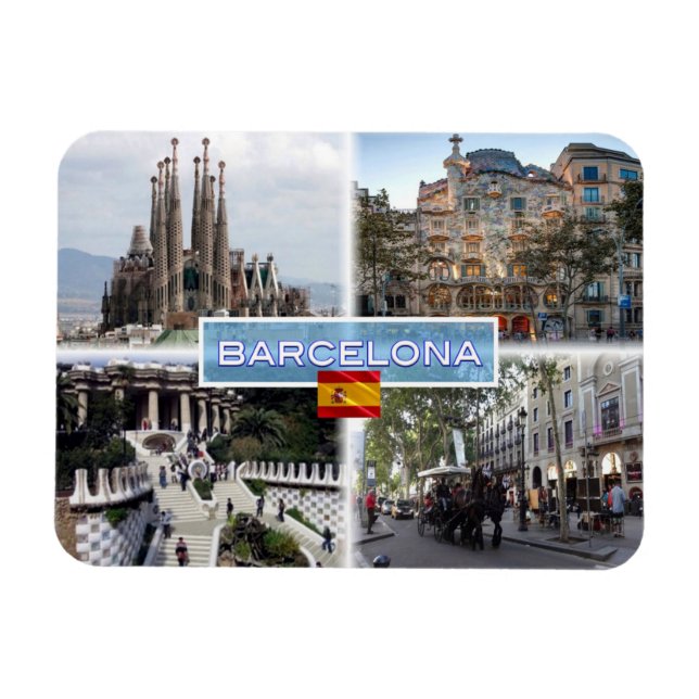 Imán ES Barcelona - Sagrada Familia - Casa Batllo (Horizontal)