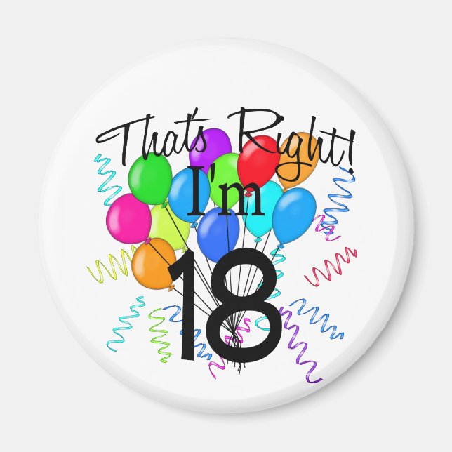 Imán Es cierto que tengo 18 años. Cumpleaños (Frente)