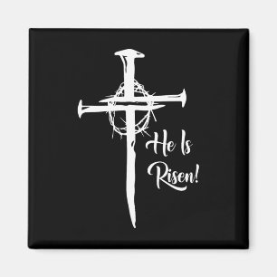 Imán Es Cruz De Risen Jesús Religioso Día De Pascua Chr