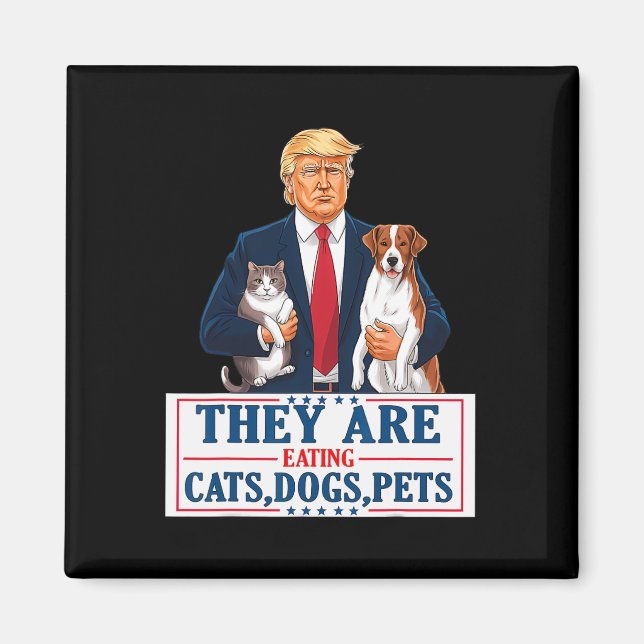 Imán Es Divertido Que Están Comiendo Los Perros Los Gat (Frente)