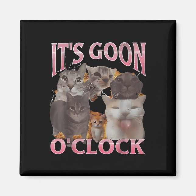 Imán Es divertido un meme irónico de gato. (Frente)