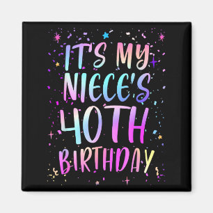 Imán Es el 40 cumpleaños de mi sobrina Colorido Feliz 4