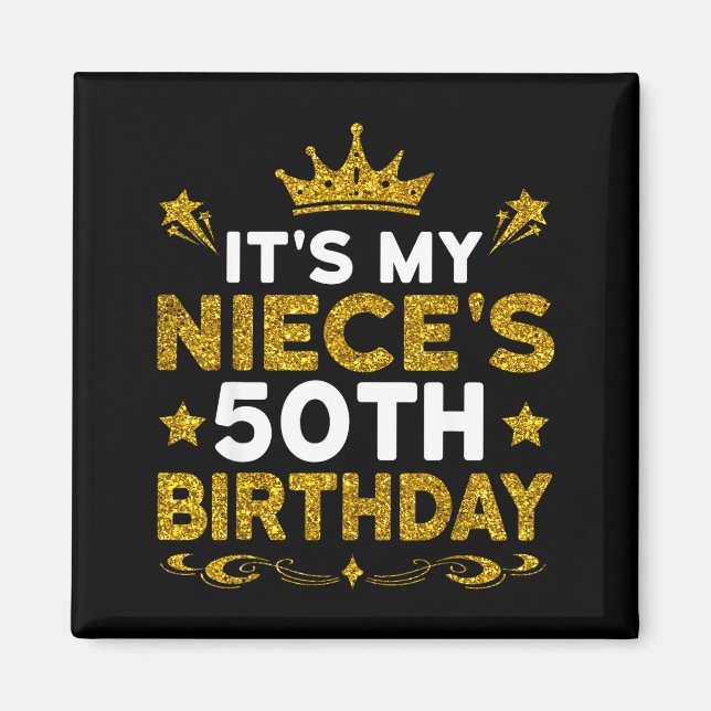 Imán Es el 50 cumpleaños de mi sobrina Feliz cumpleaños (Frente)