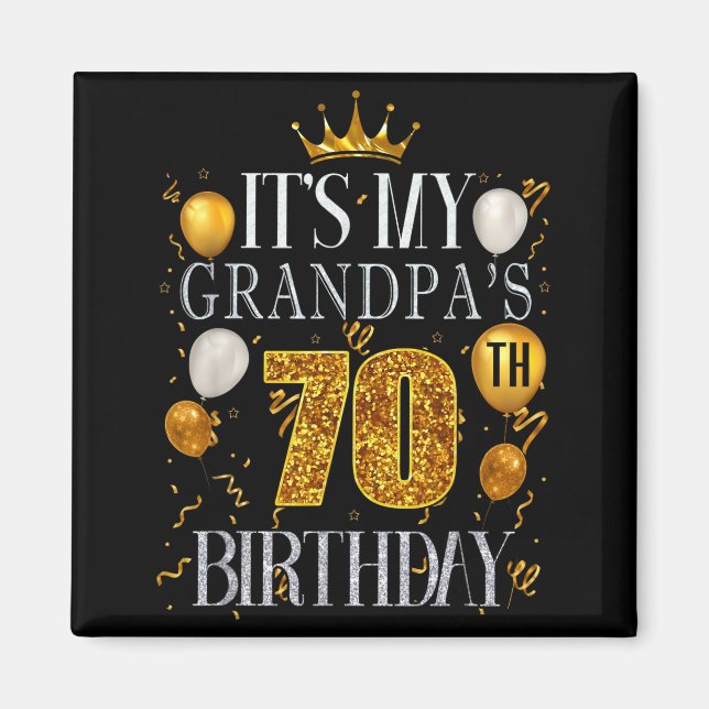 Imán Es el 70 cumpleaños de mi abuelo Feliz cumpleaños  (Frente)