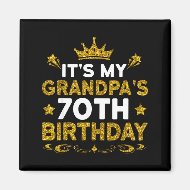 Imán Es el 70 cumpleaños de mi abuelo Feliz cumpleaños  (Frente)