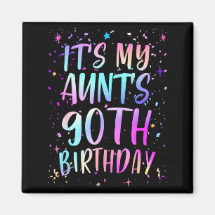 Imán Es el 90 cumpleaños de mi tía Colorido Feliz 90 añ