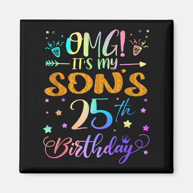 Imán Es el cumpleaños número 25 de mi hijo Dulces 25 añ (Frente)