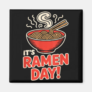 Imán Es el Día del Ramen Comida Asiática Fideos Cuenco 