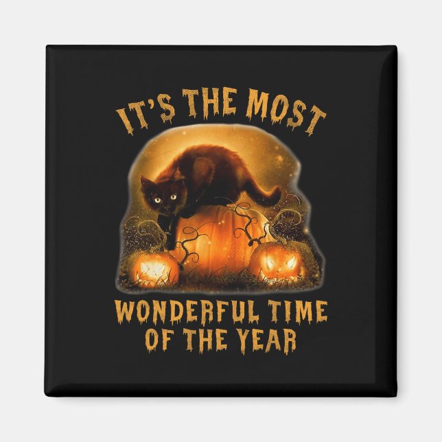 Imán Es el momento más maravilloso del año gato negro (Frente)