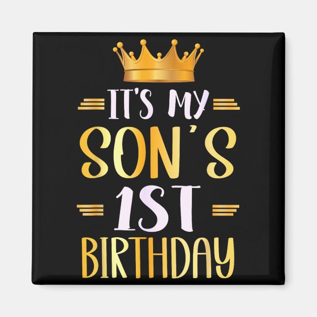 Imán Es el primer cumpleaños de mi hijo Feliz 1 año  (Frente)