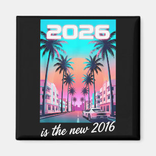 Imán Es estética del coche retro synthwave de 2016