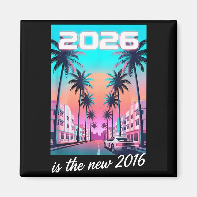 Imán Es estética del coche retro synthwave de 2016 (Frente)