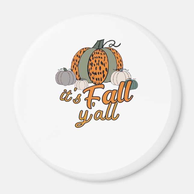 Imán Es Fall Y'all, Funny Pumpkins Leopard Pattern (Frente)