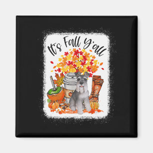 Imán Es Fall Y'all Schnauzer Dog Halloween Thanksgivi