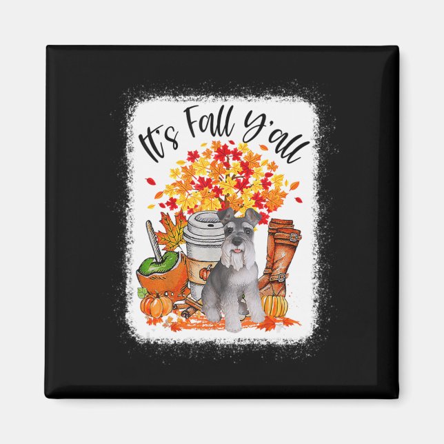 Imán Es Fall Y'all Schnauzer Dog Halloween Thanksgivi (Frente)