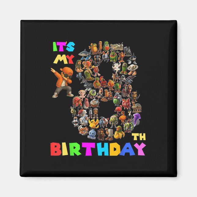 Imán Es gracioso Mi octavo cumpleaños Brainrot italiano (Frente)