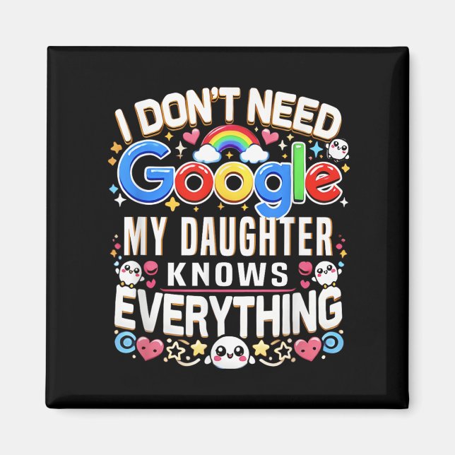 Imán Es gracioso que no necesite Google, mi hija lo sab (Frente)