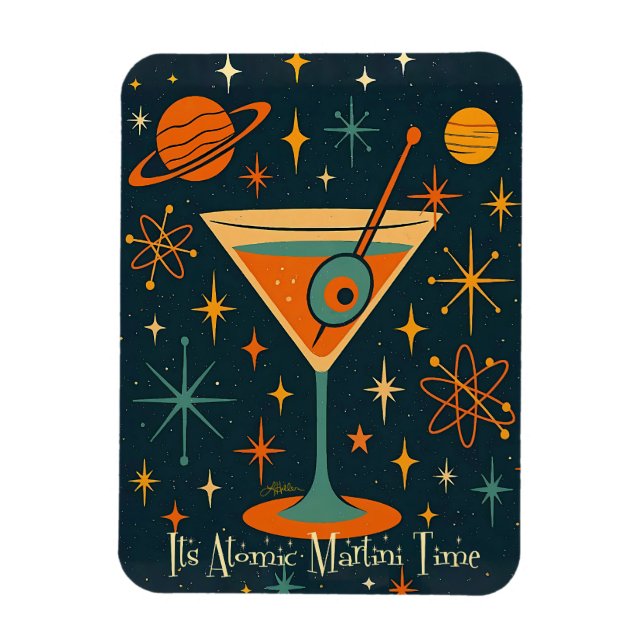 Imán Es hora del Martini Atómico Estrellas Cósmicas (Vertical)
