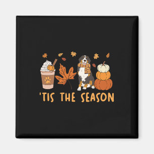 Imán Es La Temporada Bernese Mountain Dog Otoño Calabaz