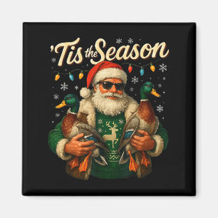Imán Es La Temporada Diseño De Navidad De Pato De Santa