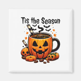 Imán Es La Temporada Halloween Calabaza Especiada Café