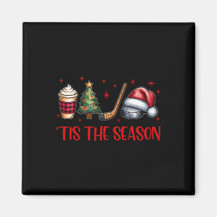 Imán Es La Temporada Navidad Santa Café Árbol De Navida