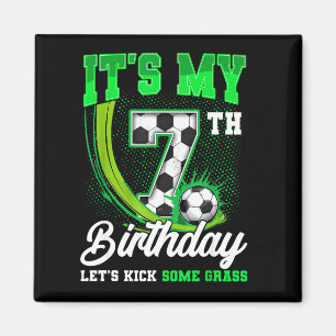 Imán Es Mi Cumpleaños de Fútbol Número 7 Niño Divertido