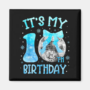 Imán Es Mi Cumpleaños Número 10 Coquette Lazo Disco 10
