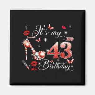 Imán Es mi cumpleaños número 43 rosa 43 años cumpleaños