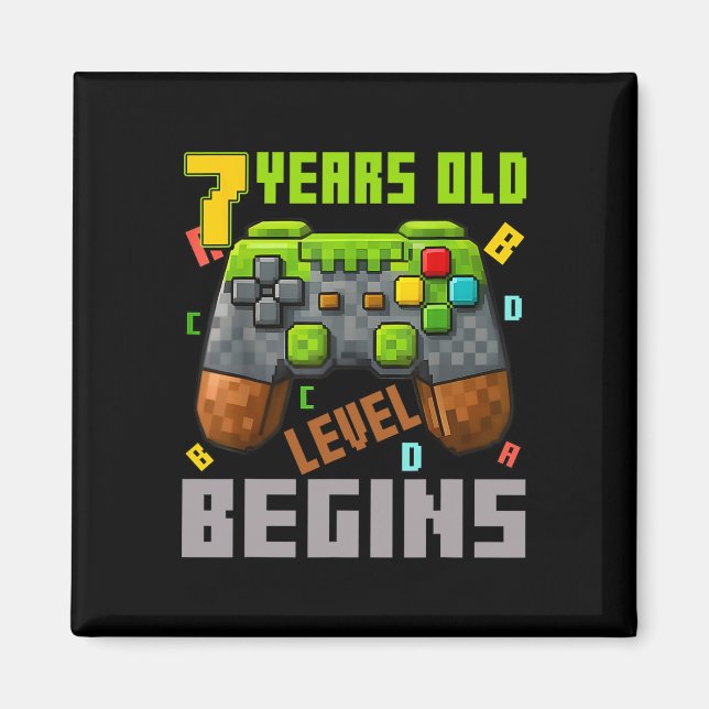 Imán Es mi cumpleaños número 7 Pixel Gaming Controller  (Frente)
