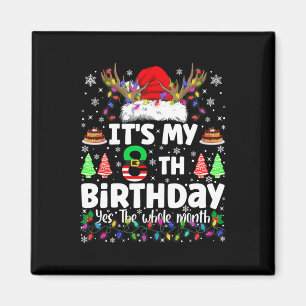 Imán Es mi cumpleaños número 8 de Navidad divertido cum