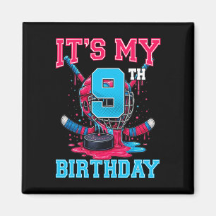Imán Es mi cumpleaños número 9 de hockey 9 años helado 