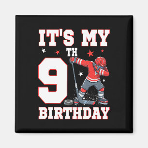 Imán Es Mi Cumpleaños Número 9 Niño Hockey Sobre Hielo