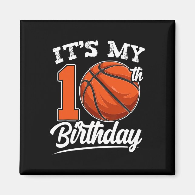 Imán Es mi décimo cumpleaños Bysketbyll Player 10 Bday  (Frente)