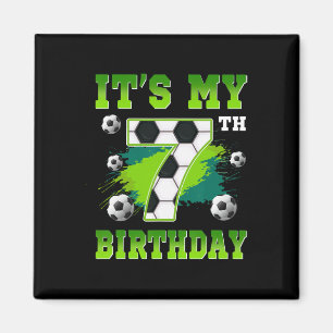 Imán Es mi fiesta de cumpleaños de fútbol número 7 niño