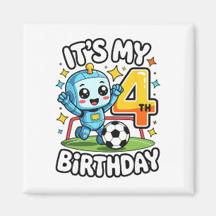 Imán Es mi robot de fútbol de 4º cumpleaños