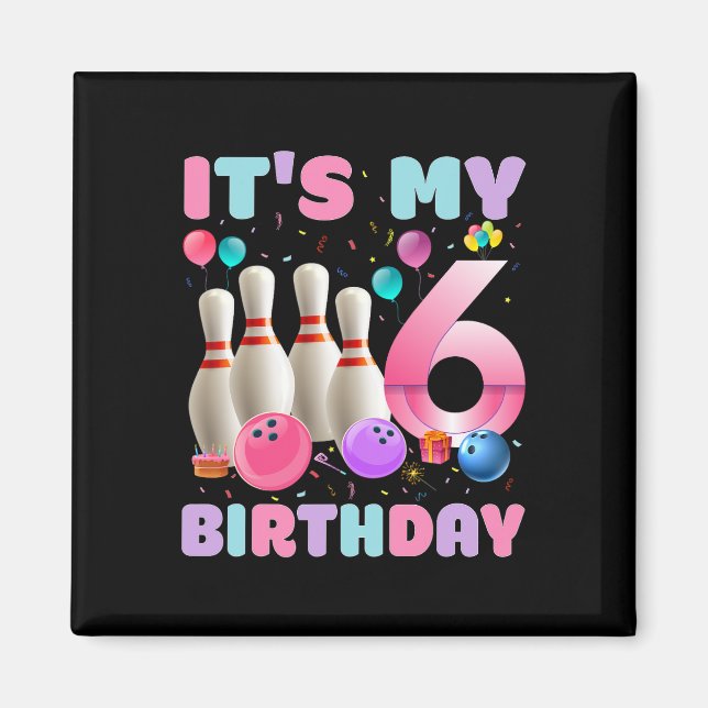 Imán Es mi sexto cumpleaños, fiesta de cumpleaños, fies (Frente)