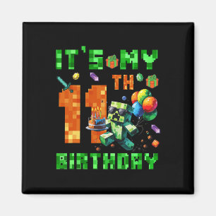 Imán Es mi videojuego de número de píxel del cumpleaños