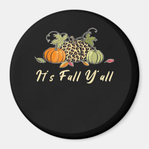 Imán Es Otoño Chicos Feliz Otoño Estilo Calabaza Leopar