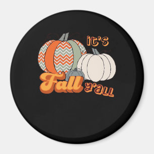 Imán Es otoño, divertido patrón de calabazas de Chevron