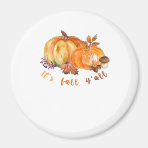 Imán Es Otoño Y’all Hojas De Otoño Calabaza Y Hongo