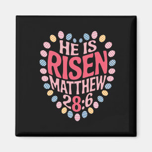 Imán Es Risen Matthew 286 Boho Floral Christian Bibl