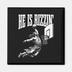 Imán Es Rizzin Divertido Jesús Básquetbol Meme Tank Top