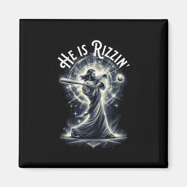 Imán Es Rizzin Jesús Jugando A La Diversión Del Béisbol (Frente)