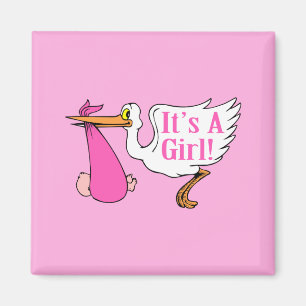 Imán Es un chica (cigüeña y el paquete)