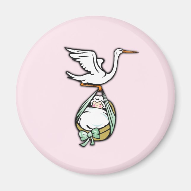 Imán Es un Chica que la cigüeña está trayendo una lija  (Frente)