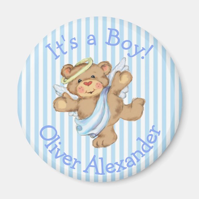 Imán Es un niño Personalizado Teddy Bear Angel (Frente)