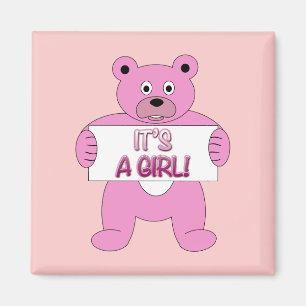 Imán Es un oso rosa Chica