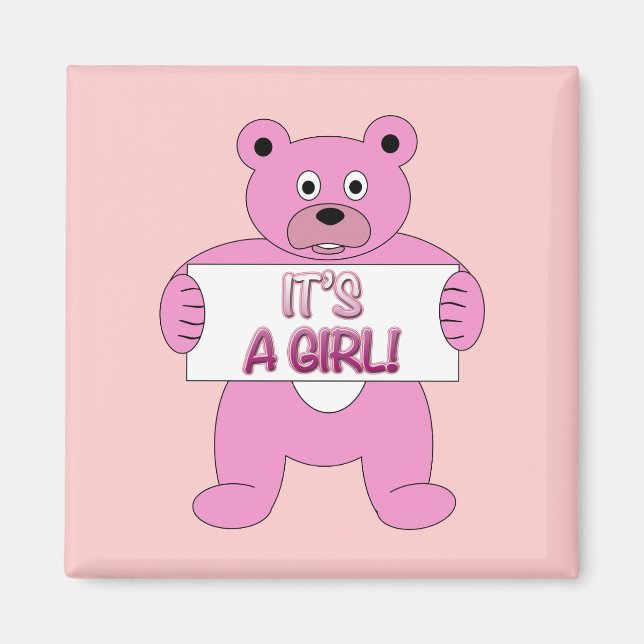 Imán Es un oso rosa Chica (Frente)